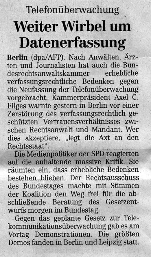 Leipziger Volkszeitung, 08.11.2007, Seite 2